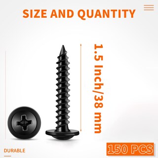 Foto 2 | Foto 2 | Tornillos Para Madera Tpohh #8 X 1 5 Cm Acero Endurecido 150 Unidades Negros - Venta Internacional.