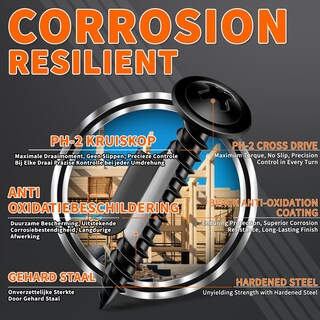 Foto 3 | Foto 3 | Tornillos Para Madera Tpohh #8 X 1 5 Cm Acero Endurecido 150 Unidades Negros - Venta Internacional.