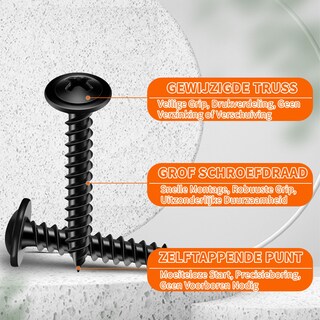 Foto 4 | Foto 4 | Tornillos Para Madera Tpohh #8 X 1 5 Cm Acero Endurecido 150 Unidades Negros - Venta Internacional.