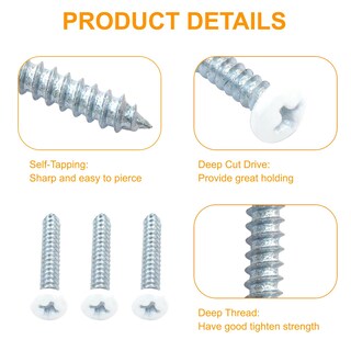 Foto 4 | Foto 4 | Tornillos Lifcratms #6 X 1 Cabeza Plana De Acero Inoxidable Blanco (120) - Venta Internacional.