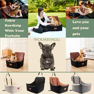 Foto 6 | Foto 6 | Asiento De Coche Wooaidagg Para Perro De Tamaño Mediano  Color Negro/marrón - Venta Internacional.