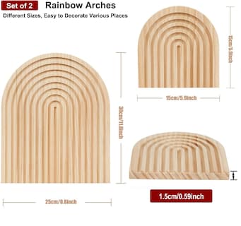 Foto 4 | Foto 4 | Juego De Arcos Decorativos De Madera Homtik Para Estantería Repisa O Mesa - Venta Internacional.