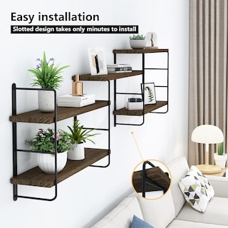 Foto 4 | Foto 4 | Estantes Flotantes Mxcse Montados En La Pared De Madera Marrón (5) - Venta Internacional.