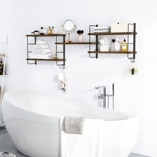 Foto 6 | Foto 6 | Estantes Flotantes Mxcse Montados En La Pared De Madera Marrón (5) - Venta Internacional.