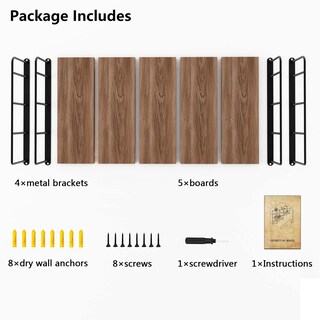 Foto 7 | Foto 7 | Estantes Flotantes Mxcse Montados En La Pared De Madera Marrón (5) - Venta Internacional.