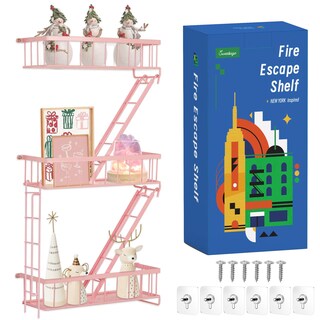 Foto 1 | Foto 1 | Estante Fire Escape Shelf Sweetsage Decoración De Pared 3 Niveles Color Rosa Salvia - Venta Internacional.