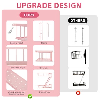 Foto 4 | Foto 4 | Estante Fire Escape Shelf Sweetsage Decoración De Pared 3 Niveles Color Rosa Salvia - Venta Internacional.