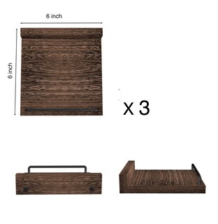 Foto 2 | Foto 2 | Estante Flotante Ryofobetto Small Farmhouse De 6 X 6 Pulgadas Juego De 3 Color Marrón - Venta Internacional.