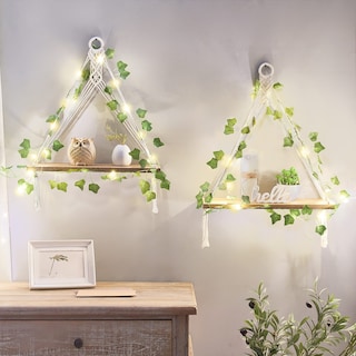 Foto 4 | Foto 4 | Estantes Colgantes Mkono Artificial Ivy Macramé Con Luces  Juego De 2 - Venta Internacional.