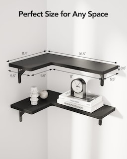 Foto 2 | Foto 2 | Estantes Flotantes De Esquina Amada Homefurnishing  Juego De 4 Unidades  Color Negro - Venta Internacional.