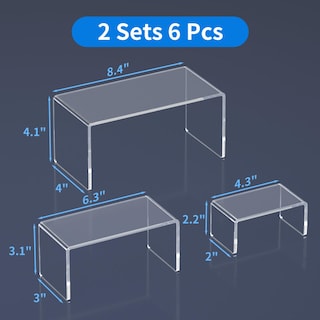 Foto 2 | Foto 2 | Soporte Elevador De Pantalla Niubee  Acrílico  3 Peldaños  Transparente  2 Juegos - Venta Internacional.
