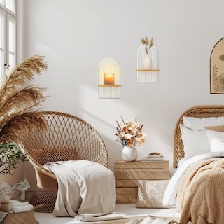 Foto 4 | Foto 4 | Estantería De Pared Walasis Boho De Madera Flotante De Pino Blanco - Venta Internacional.