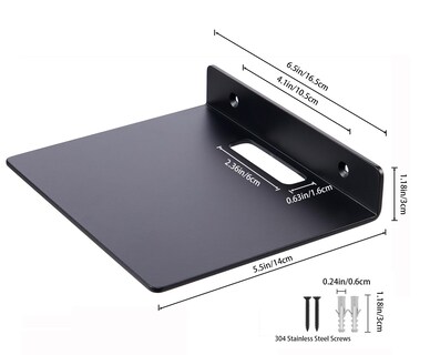 Foto 2 | Foto 2 | Estante De Pared Yujiestc Pequeño De Aleación De Aluminio Negro De 6.5 Pulgadas - Venta Internacional.