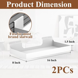 Foto 2 | Foto 2 | Estantería Slatwall Mqkiwao  16 X 8 Cm  Metal Blanco (2 Unidades) - Venta Internacional.