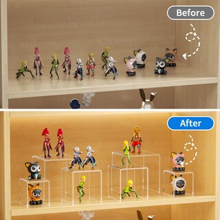 Foto 3 | Foto 3 | Soporte De Pantalla Niubee Acrílico 3 Peldaños Transparente 2 Juegos - Venta Internacional.