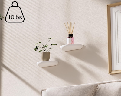 Foto 3 | Foto 3 | Estantería Flotante De Pared Qsqueen De Madera Maciza Semicircular Blanca - Venta Internacional.