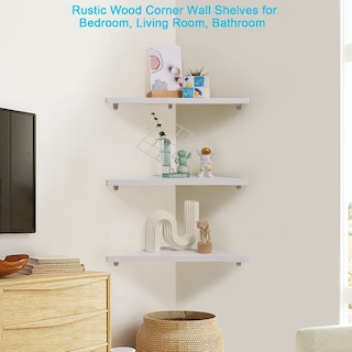Foto 2 | Foto 2 | Juego De Estanterías De Esquina Joiishom Floating Wood White (3) - Venta Internacional.