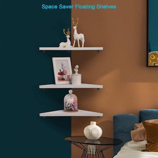Foto 3 | Foto 3 | Juego De Estanterías De Esquina Joiishom Floating Wood White (3) - Venta Internacional.
