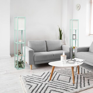 Foto 7 | Foto 7 | Lámpara De Pie Simple Designs Lf1014-aqu-2pk Three Shelf Aqua - Venta Internacional.