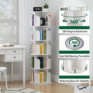 Foto 3 | Foto 3 | Librería Giratoria Con Forma De Torre 5 Niveles Blanca - Venta Internacional.