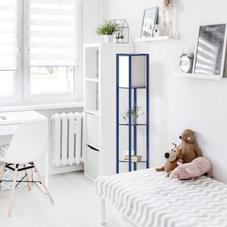 Foto 7 | Foto 7 | Lámpara De Pie Simple Designs Lf1014-nav-lb Etagere Organizer - Venta Internacional.