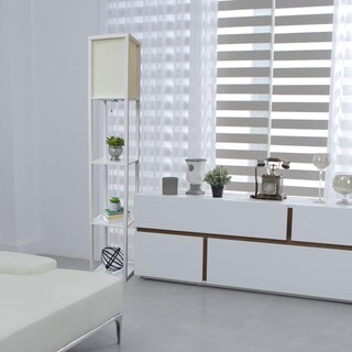 Foto 6 | Foto 6 | Lámpara De Pie Simple Designs Lf1014-wht-lb Etagere Organizer - Venta Internacional.