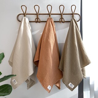 Foto 3 | Foto 3 | Manta De Muselina Lulumoon De Algodón  100 X 100 Cm  Paquete De 3 Unidades  Color Oliva - Venta Internacional.