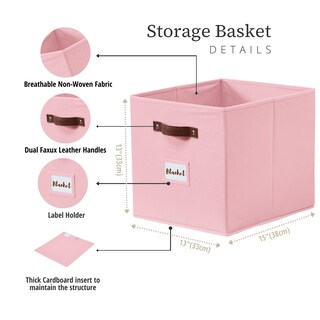 Foto 3 | Foto 3 | Cestas De Almacenamiento Decomomo Cubos De Almacenamiento 38 X 33 X 33 Cm Rosas 4 Unidades - Venta Internacional.