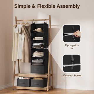 Foto 3 | Foto 3 | Organizador De Armario Colgante Pipishell Con 6 Estantes Y 3 Cajones - Venta Internacional.