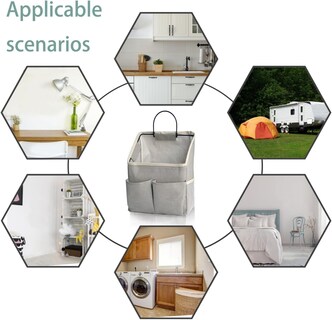 Foto 6 | Foto 6 | Organizador De Bolsas De Almacenamiento Para Colgar En La Pared Someteth Grey Para El Hogar - Venta Internacional.