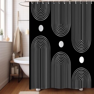 Foto 3 | Foto 3 | Cortina De Ducha Gkleasg  Tela Bohemio Blanca Y Negra De 150 X 180 Cm - Venta Internacional.