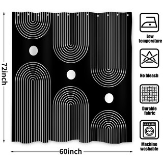 Foto 7 | Foto 7 | Cortina De Ducha Gkleasg  Tela Bohemio Blanca Y Negra De 150 X 180 Cm - Venta Internacional.