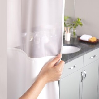 Foto 3 | Foto 3 | Cortina De Ducha Sin Ganchos ¡es Muy Fácil! Gofre Blanco De 180 X 200 Cm - Venta Internacional.
