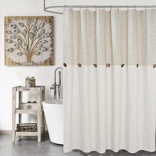 Foto 1 | Foto 1 | Cortina De Ducha Dosly Idées Farmhouse De Lino Y Algodón Beige 180 X 180 Cm - Venta Internacional.