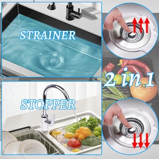 Foto 2 | Foto 2 | Colador De Desagüe Para Fregadero De Cocina Nsrhmj 3 En 1 De Acero Inoxidable - Venta Internacional.