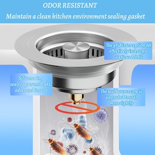 Foto 3 | Foto 3 | Colador De Desagüe Para Fregadero De Cocina Nsrhmj 3 En 1 De Acero Inoxidable - Venta Internacional.