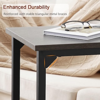 Foto 4 | Foto 4 | Mesa Auxiliar En Forma De C Amhancible  Juego De 2 Para Sofá  Gris Oscuro - Venta Internacional.