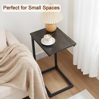 Foto 5 | Foto 5 | Mesa Auxiliar En Forma De C Amhancible  Juego De 2 Para Sofá  Gris Oscuro - Venta Internacional.