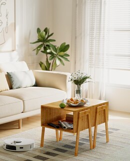 Foto 4 | Foto 4 | Mesas Auxiliares Pipishell De Bambú Apilables De Madera Para Sala De Estar - Venta Internacional.