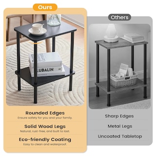 Foto 4 | Foto 4 | Mesa Auxiliar Apicizon De 2 Niveles Con Estante De Almacenamiento Negro - Venta Internacional.