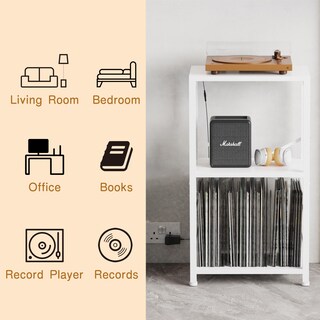 Foto 6 | Foto 6 | Mesa Auxiliar Yakanj Con Luz Led  Soporte Para Tocadiscos  Color Blanco - Venta Internacional.