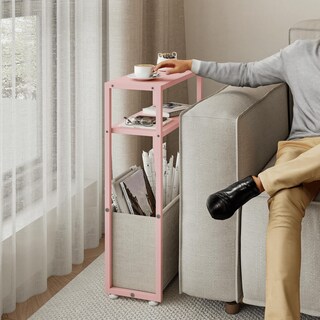 Foto 5 | Foto 5 | Mesa Auxiliar Leomonio Narrow Con Cesta De Tela Jelly Pink + Cream - Venta Internacional.