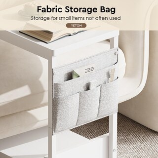 Foto 4 | Foto 4 | Mesa Auxiliar Yetom C Con Estante De Almacenamiento De 2 Niveles Con Ruedas  Color Blanco - Venta Internacional.