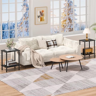 Foto 7 | Foto 7 | Mesa Auxiliar Yufam  Mesita De Noche De 2 Niveles Con Estante De Almacenamiento  Color Negro - Venta Internacional.