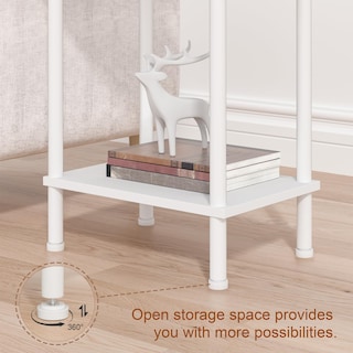 Foto 6 | Foto 6 | Mesa Auxiliar Yufam  Mesita De Noche De 2 Niveles Con Estante De Almacenamiento  Color Blanco - Venta Internacional.