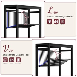 Foto 3 | Foto 3 | Mesa Auxiliar Homedawn Narrow De 3 Niveles Con Revistero Negro - Venta Internacional.