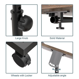 Foto 3 | Foto 3 | Mesa Auxiliar En Forma De C Natfairy Con Ruedas Giratorias Retro  Marrón - Venta Internacional.