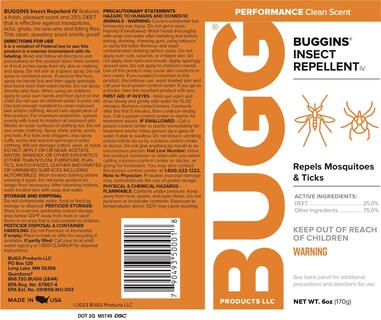 Foto 3 | Foto 3 | Repelente De Insectos Buggins Iv Performance 180 Ml 25% Deet - Venta Internacional.
