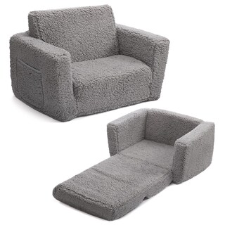 Foto 1 | Foto 1 | Sofá Para Niños Pequeños Alimorden 2 En 1 Abatible Cuddly Sherpa Grey - Venta Internacional.