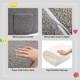 Foto 3 | Foto 3 | Sofá Para Niños Pequeños Alimorden 2 En 1 Abatible Cuddly Sherpa Grey - Venta Internacional.